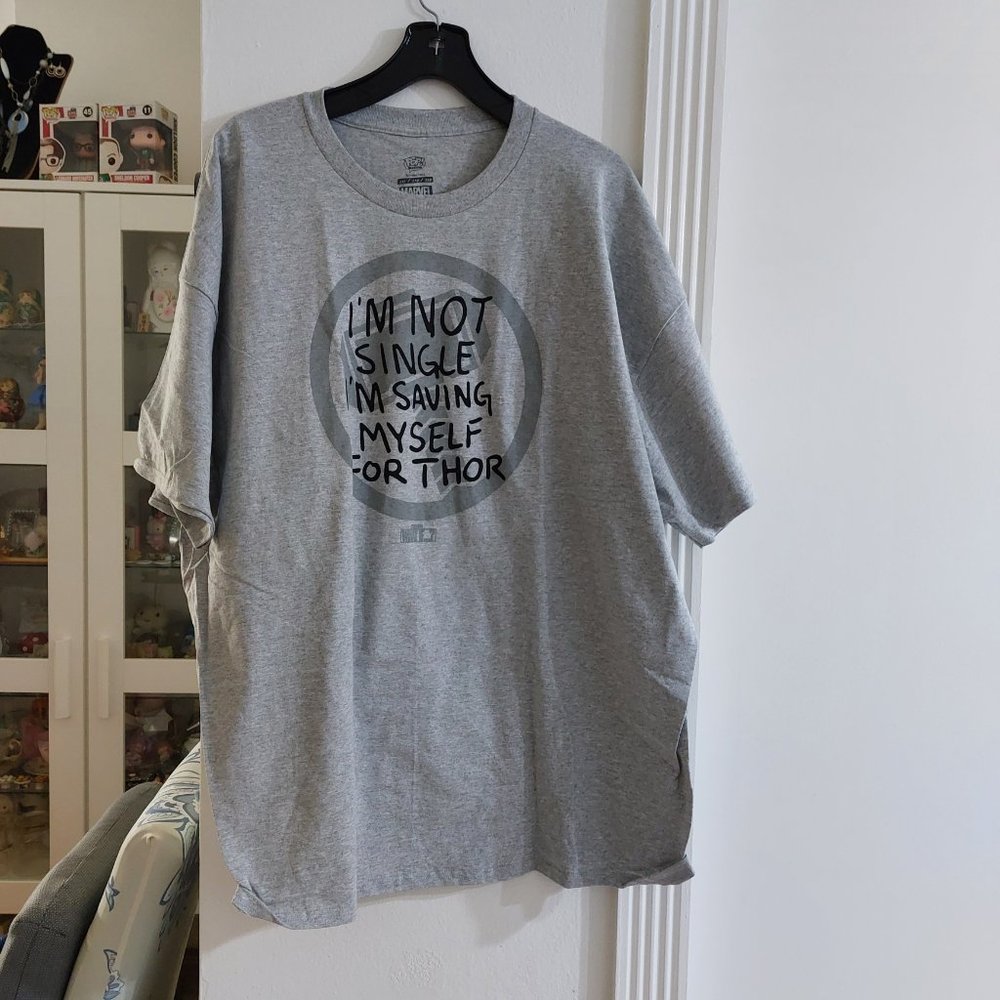 POP Tees Marvel I’m Not Single I’m Saving Myself for Thor T-Shirt 3XL
